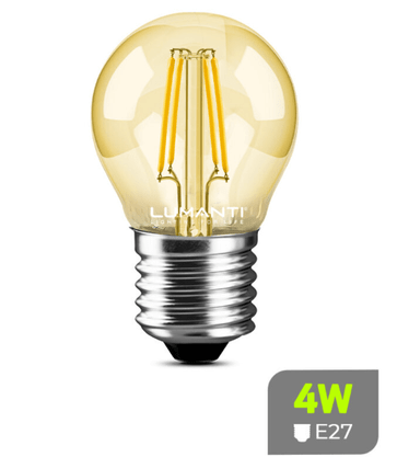 LAMPADA BOLINHA VINTAGE G45 LED FILAMENTO 4W 2400K E-27