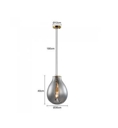 PENDENTE PALLO 30CM E27 FUMÊ