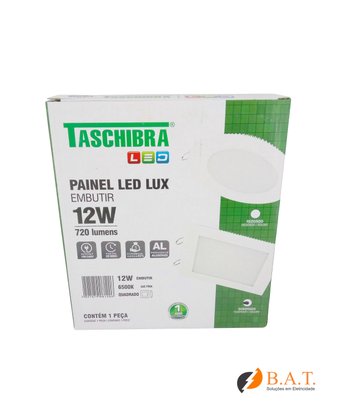 PLAFON LED 12W LUX QUADRADO EMBUTIR 6500K