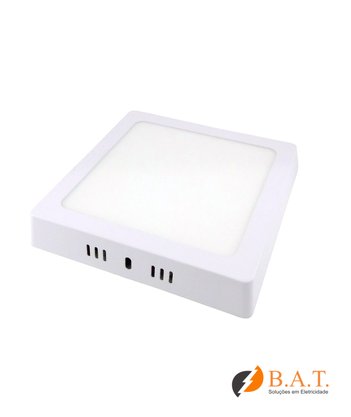 PLAFON LED 12W LUX QUADRADO SOBREPOR 3000K