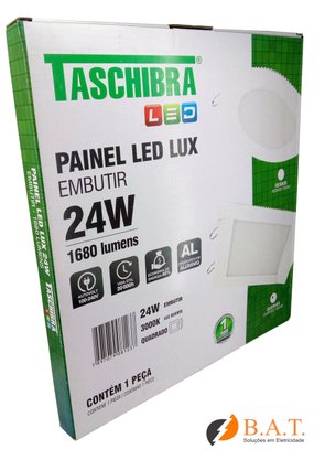 PLAFON LED 24W LUX QUADRADO EMBUTIR 3000K