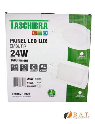 PLAFON LED 24W LUX QUADRADO EMBUTIR 6500K