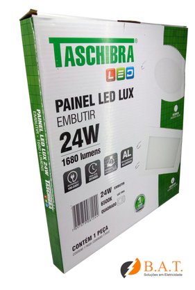 PLAFON LED 24W LUX QUADRADO EMBUTIR 6500K