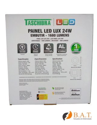 PLAFON LED 24W LUX QUADRADO EMBUTIR 6500K