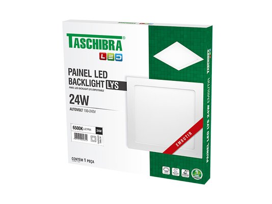 PLAFON LED 24W LYS QUADRADO EMBUTIR 6500K