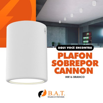 PLAFON SOBREPOR CANNON MR16 BRANCO
